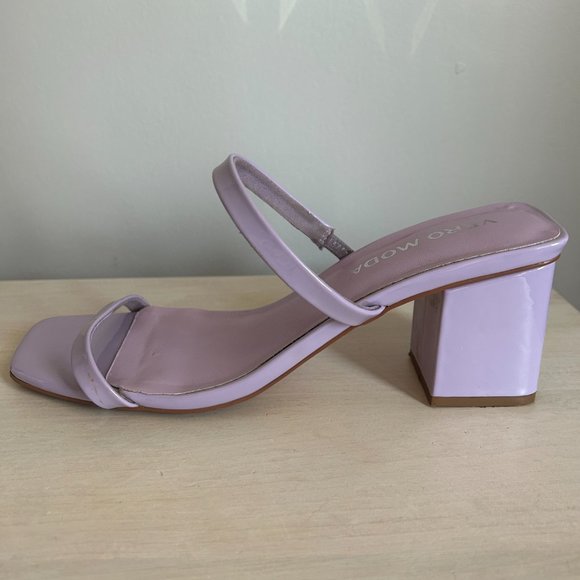 Vero Moda Lilac Purple Square Toe Strappy Heeled Sandals Size 39 - Picture 3 of 7